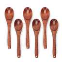 6in Wooden Spoons, 6pcs Soup Spoons Set, Small Wooden Utensils for Coffee, Tea, Jam, Sugar, Ice Cream and Bath Salts (6pcs 6in)