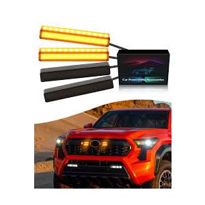 4Pcs Amber Grill Lights for 2024 2025 Toyota Tacoma LED Grille Marker Light 4th Gen Tacoma Accessories Front Bumper Raptor Lamp