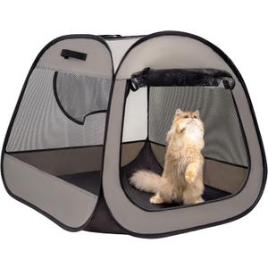 LAFYETTE. - US Based, Portable Cat Playpen, Trapezoidal Stable Design, Foldable Pet Tent for Indoor Outdoor Use, Cat Dog Play Enclosure, Kitten Puppy Kennel Crate, Pet House, Easy Setup, 33" x 26.5"