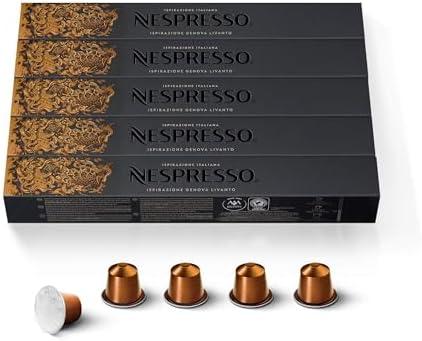 Nespresso Capsules Original Line, Livanto, Medium Roast Espresso Coffee, 50 Count Coffee Pods (Exp 10/31/25)