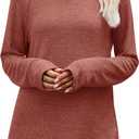 OFEEFAN Long Sleeve Shirts for Women Loose Fit Tunic Tops dressy casual Crew Neck Pullover Sweaters fall Outfits Clothes 2025 (XX-Large, Caramel)