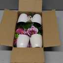 XONOR 4Pcs Artificial Orchid Flowers Mini Potted Orchid Flowers Fake Orchids with Plastic Vase for Home Office Wedding Table Centerpiece Decoration (Purple&Red)