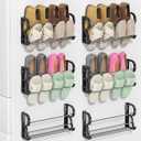 6 Pieces Wall Mounted Shoe Rack with Sticky Hanging Mounts Hanging Wall Shoe Storage Organizer Holder Shelf Hanger for Closet Door(15.7 x 8.7 x 4.3'')