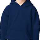 Gildan Youth Hoodie Sweatshirt, Style G18500B (X-Large, Navy)