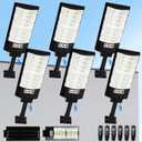 Solar Lights Outdoor Waterproof, 12000LM 6500K LED Dusk to Dawn Solar Street Light, Solar-Powered Flood Lights with Motion Sensor & Remote Control, Solares Parking Lot Light for Yard Walkway, 6-Pack