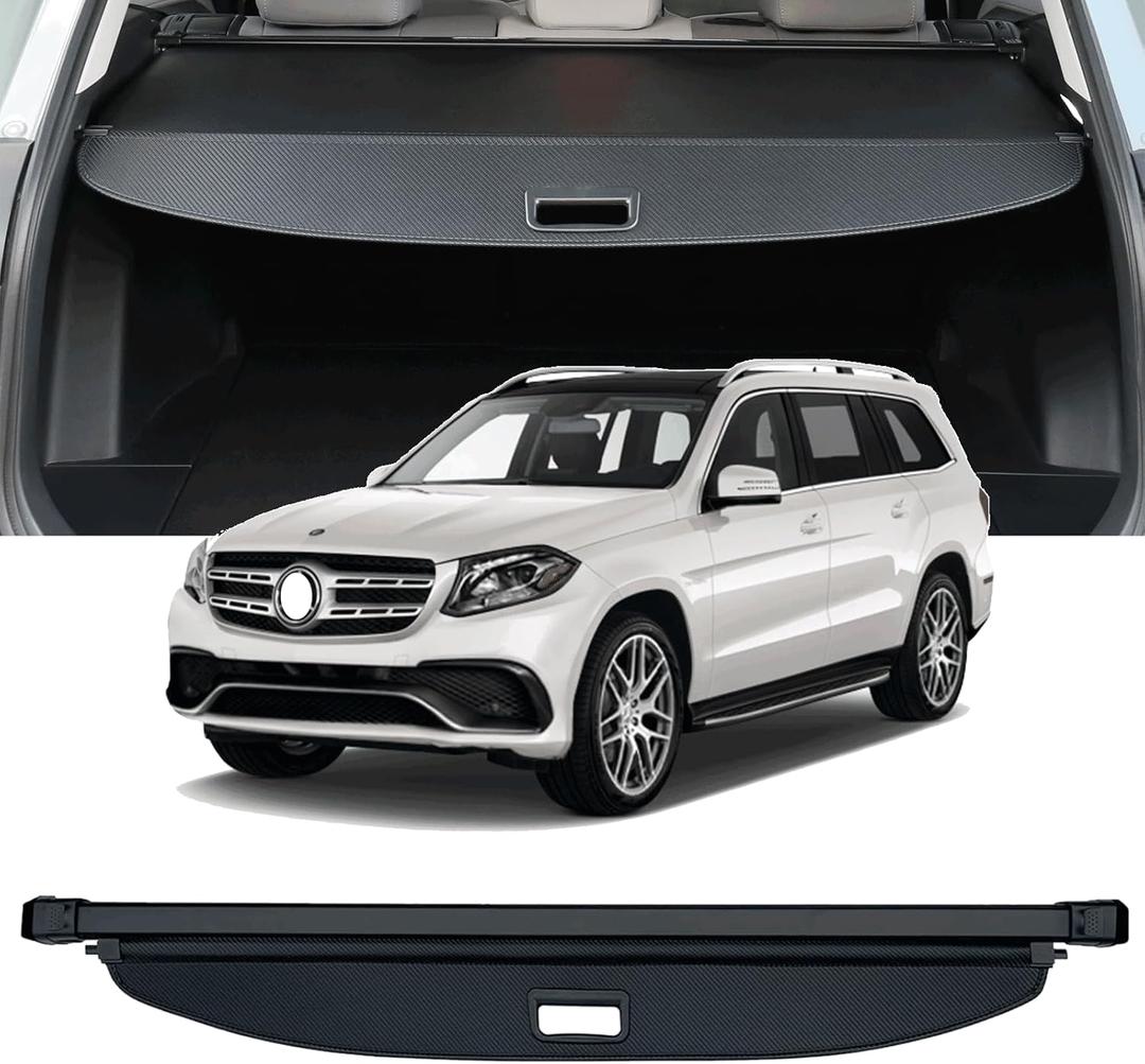 Cargo Cover Compatible with 2013-2020 Mercedes Benz GLS-Class SUV AMG GLS 63 Retractable Trunk Cover Rear Trunk Security Cover Shielding Shade GLS Cargo Cover 2013 2014 2015 2016 2017 2018 2019 2020