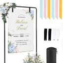 Fullvaseer Wedding Welcome Sign Stand, 69" Wedding Sign Holder for Seating Charts ,Welcome to Our Wedding Sign Stand for Event Decor,Welcome Sign Stand for Party to Welcome Guests (68.9inch, Black-1PCS)