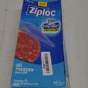 Ziploc Gallon Food Storage Freezer Bags, Stay Open Design with Stand-Up Bottom, Easy to Fill, 60 Count
