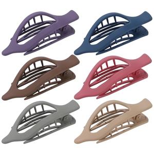 French Flat Hair Clips for Women - 6Pcs Flat Hair Claws for Thin Thick Hair Strong Hold No Slip Grip Hair Claw Clips for Women Girls (Matte Dark color(L:4.6 IN, W:1.97IN))