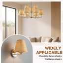 Glooglitter Small Clip-on Chandelier Rattan Lamps Set Shade Scalloped Lampshade 3"top x 6"bottom x 5-1/4"slant Height Empire Lamp Shade Chandelier or Accent Lamp(Woven,Boho,2 Pcs)