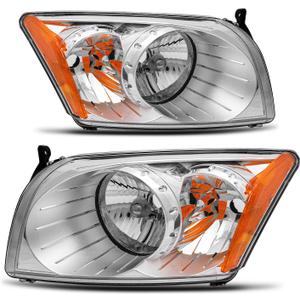 ELH Headlight Assembly Fit For 2007-2012 Dodge Caliber 2007 2008 2009 2010 2011 2012 07 08 09 10 11 12 Dodge Caliber Headlamp Left And Right Side