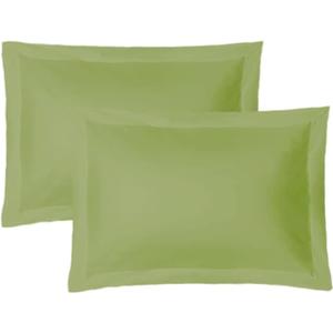 iMaylex Soft and Breathable 100% Egyptian Cotton Envelope Pillow Shams, Silk Like and Cozy Decorative Pillow Covers, Set of 2, Green, King