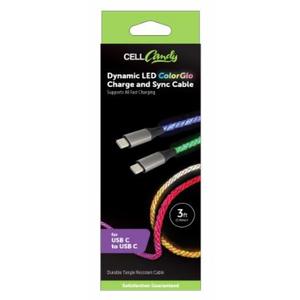 CELLCandy Dynamic LED ColorGlo USB-C Charge & Sync Cable for USB- to USB-C