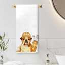 Funny English Bulldog Golf Kitchen Towels, English Bulldog Gifts for Women Men Hand Towels for Bathroom, Golf Lover Gifts Dish Tea Towels for Kitchen Decor, 16x24 Inch 549