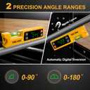 PREXISO Digital Level & Digital Protractor, 7 inch Angle Finder 0-90 & 0-180 Range, Electronic Bubble Inclinometer with Magnetic V-Groove & Audio Indicator for Woodwork, Saw & Home Drainage Leveling