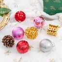 Christmas Ball Hanging decorations2.36 inch, 32 Pieces of shatterproof Christmas Tree Decoration Balls Set, Suitable for Party Floral Christmas Tree Decoration (2.36 inches 32 Balls)