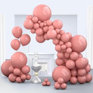 Dusty Pink Balloons, 150 pcs Different Sizes Pack of 18 Inch 12 Inch 10 Inch 5 Inch Cavern Pink Balloons for Balloon Garland Balloon Arch as Birthday Party Wedding Decorations