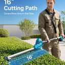 SEESII 20V Pole Hedge Trimmer Cordless, 8.5 FT Reach, Dual 4.0Ah Batteries | 16" Dual-Action Blade, 5/8" Cut Capacity, 135 6-Position Head, 7-8.5 FT Extension Pole for Tall Hedges, Shoulder Strap