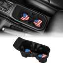 Car Cup Holder with Coaster, Center Console Cup Holder Insert for Jeep Wrangler JL Gladiator JT 2018–2025, Anti-Slip Cupholder for Jeep Accessories