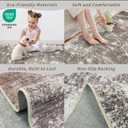 2x10 Washable Hallway Runner Rug Non-Slip Stain-Resistant Low-Pile Long Carpet Runner for Kitchen Entryway Living Room Bedroom Bathroom, Modern Abstract Neutral (Brown Beige,2x10)