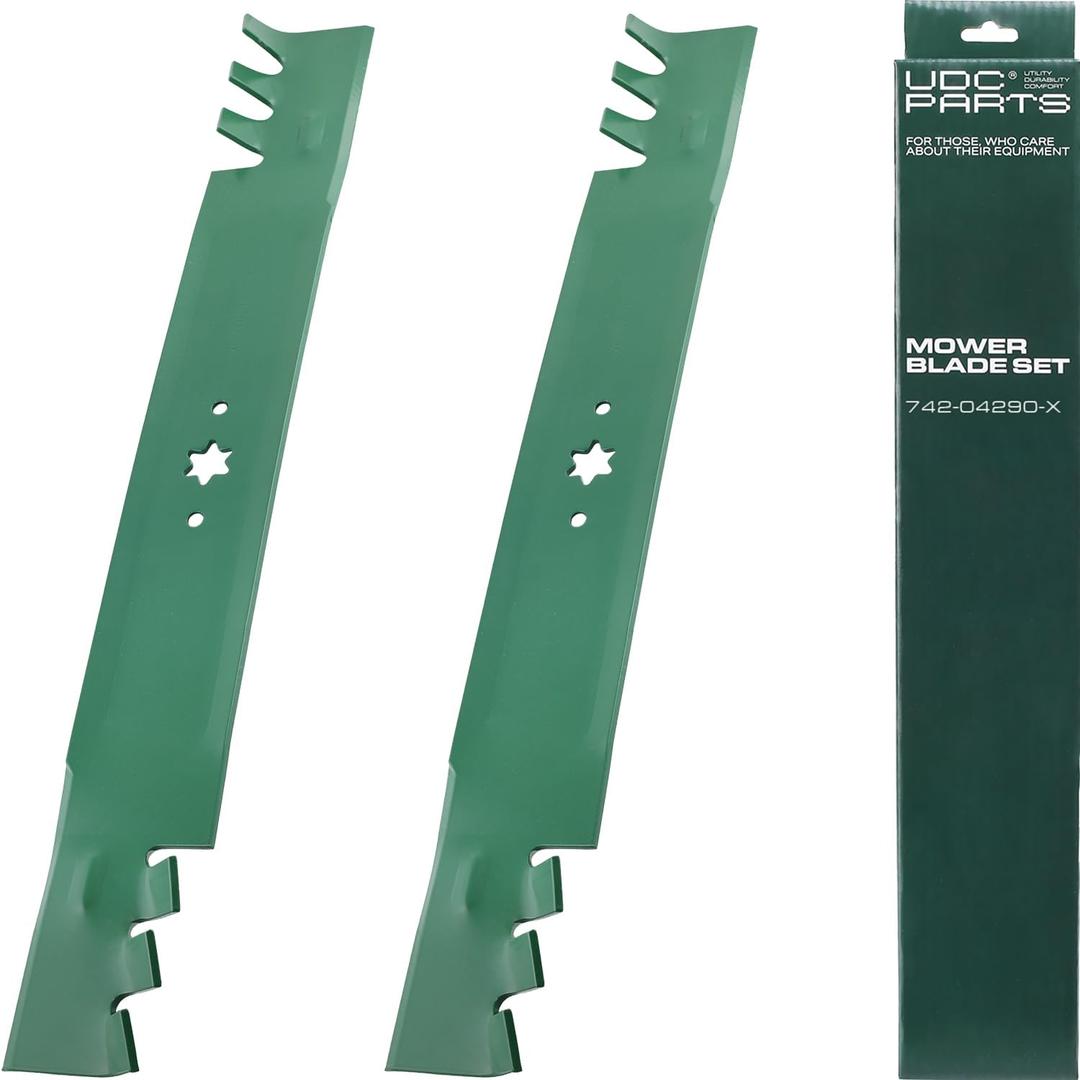 UDC Parts 942-04290 Mower Blades Replacement for 46 Inch Cub Cadet XT1 LT46 6 Point Star 942-04290A LTX 1045 1046 XT2 LX46 742-04290-X 942-04244A Craftsman / 2 Pack Mulching Gator