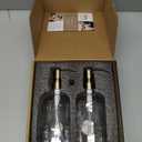 Vine Creations Glass Soap Dispenser Set, Kitchen Soap Dispenser Set with Ceramic Tray, 16 oz Dish Soap and Hand Soap Dispensers with Stainless Steel Pump Decor (Clear Bottle/Brushed Brass)