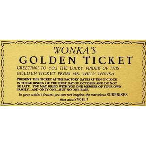 Funny Tin Sign Golden Ticket Gold Man Cave Garage Home Sports Bar Pub Decor 12x6 In