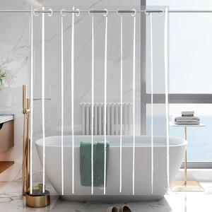 YISURE No Hook Needed Long Shower Curtain 84in, Clear PEVA Plastic Waterproof Heavy Duty Bathroom Curtain Hook Free Transparent Shower Liner 72x84 Inches
