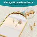 Gold Arch Bow Mirror, 25"x16" Vintage Mirror with Metal Frame