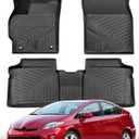 for Toyota Prius 2015 2014 2013 2012 Floor Mats Rubber Carpet Liner (Not Fit for Plug-in, V or C Models) All Season Weather Protector Waterproof Anti-Slip Tech Automotive Car Accessories Black
