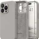 Magnetic for iPhone 12 Pro Max Case, Compatible with MagSafe, [Full Camera Protection][Screen Protector] Silicone Shockproof Protective Phone Case for iPhone 12 Pro Max 6.7", Grey Brown