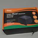 hygger Quiet <30dB Aquarium Air Pump, Adjustable Low Decibel Oxygen Fish Tank Pump 2 Air Outlets Ultra Silent Powerful Aerator Pump with Accessories Max 80GPH/160GPH/255GPH(5W, Up to 150Gallon)