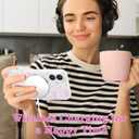 UEEBAI Magnetic for iPhone 16 Plus Case, Bow Case Compatible with MagSafe, Wireless Slim Clear Ribbon Aesthetic Phone Cover Anti-Yellowing Shockproof Protective Cover for Women Girl - Pink