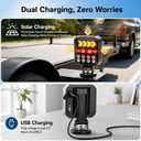 Wireless Trailer Lights, Solar Rechargeable Magnetic Tow Lights | 180 Rotatable, 100FT Range, Turn/Brake/Running/Alert Modes, IPX6 Waterproof for Truck Boat RV Camper