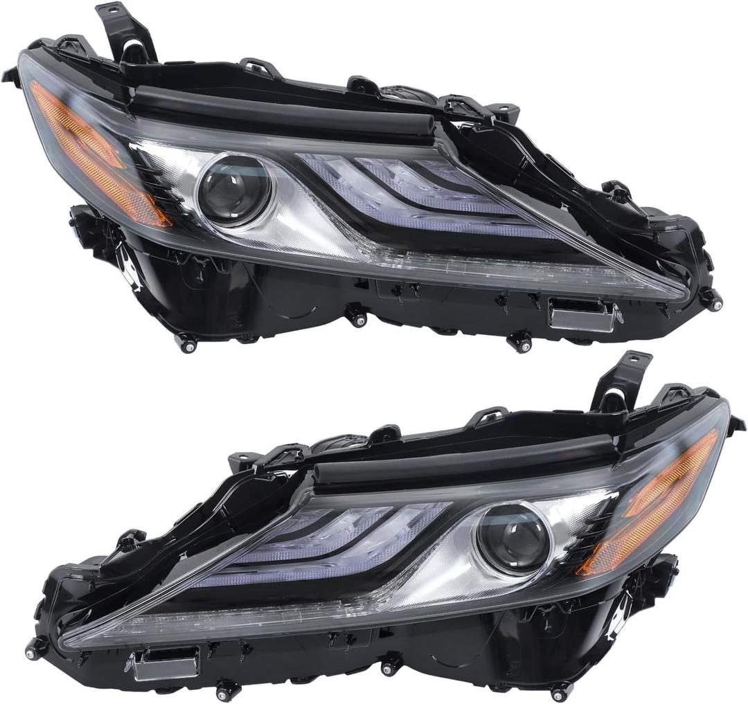 labwork Headlight Assembly Replacement for Toyota Camry XSE 2021-2022 Headlights w/DRL Black Projector Set Driver and Passenger Side