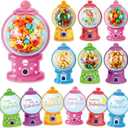 Jumlys Valentines Cards for Kids Classroom, 48 Pack Gumball Machine Valentines Candy Card Set, DIY Valentine Exchange Cards with Plastic Domes, Ideal Valentines Day Gifts for Boys Girls School