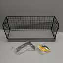 WOPITUES Bathroom Shelf Over Toilet, Floating Bathroom Shelf Wall Mounted with Wire Basket, Floating Shelf for Wall Dcor-Modern Grey (16.5inch)