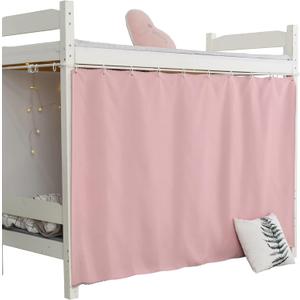 Heavy-Duty Blackout Bottom Bunk Bed Curtains Privacy Canopy Twin Size for Home Dorm, 1 Panel, Pink (78.7"W x 47.2"L (Pack of 1))