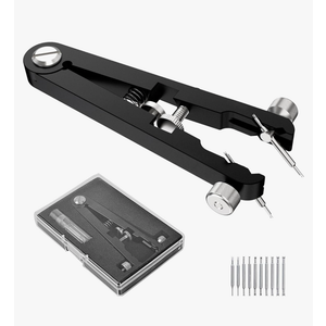 Watch Spring Bar Tweezer Tool Set with Durable 10 Tips Pins, 6825 Spring Bar Plier Tool for Watch Wrist Bands Strap Removal Repair Fix Kit
