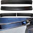 Door Sill Protector Guards for Ford Bronco 4 Door 2021 2022 2023 2024 2025 Accessories Front Rear Entry Door Sill Scuff Plate Welcome Pedal Protector Cover for Bronco 4 Door, 4Pcs Black