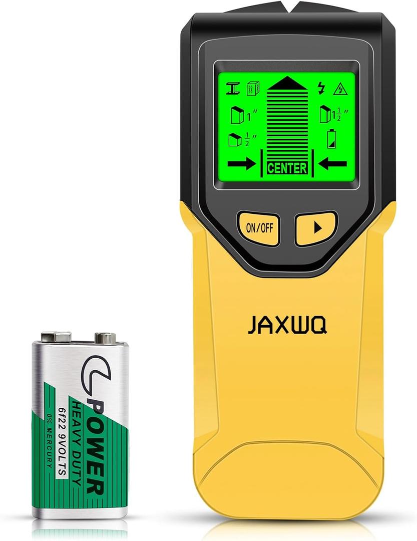 Stud Finder Wall Scanner - 5 in 1 Stud Finder Tool w/Smart Chip and HD LCD Display, Stud Detector Beam Finders for the Center and Edge of Wood AC Wire Metal Studs Joist Pipe (Buttercup)