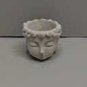 Buddha Head Planter with Drainage Hole - Zen Flower Pot for Succulents, Unique Garden Farmhouse Decor, Home & Office Decor, Gift for Plant Lovers (Grey)