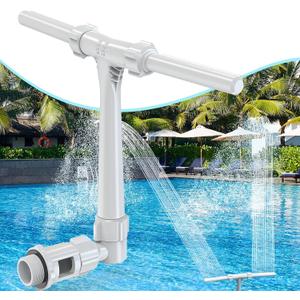[Patent Pending] POOLHACKER 2025 Upgrade Pool Fountain - Dual Spray Water Fountains for Above Ground/Inground Pools, 2-in-1 Adjustable Waterfall Pool Sprinkler Fountain (for in-tex & for Best-Way)