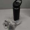 CIVAGO 24 oz Insulated Water Bottle With Straw, Stainless Steel Sports Water Flask Cup with 3 Lids (Straw, Spout and Handle Lid), Double Walled Travel Thermal Canteen Mug, Black