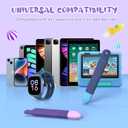 Kid-Friendly Stylus Pens for Touch Screens with Tethers - Mixoo Anti-Rolling Tablet Stylus 2 Pack for Kids, Compatible with iPad, iPhone, Tablets, Kindle and All Touch Screen Devices (Blue+Purple)