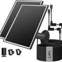 2 Pack Solar Panel for Ring Camera, 6W Solar Charger with USB-C & Barrel Plug for Ring Stick Up Cam Plus/Pro & Spotlight Cam Battery Series, Waterproof, 16ft Cable (Black)