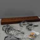 Kuhome 32.2'' Large Coat Rack Wall Mount Coat Hooks Coat Hanger with 8 Metal Black Triple- Hooks Brown Pine Real Wood Plank Hat Rack for Wall Hooks for Hanging Coat Hat Jacket
