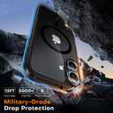 2 x TAURI for iPhone 16 Case with Camera Control Button, Compatible with MagSafe [Anti-Yellowing], Military-Grade Protection, Slim Shockproof Magnetic Phone Case for iPhone 16 6.1", Black