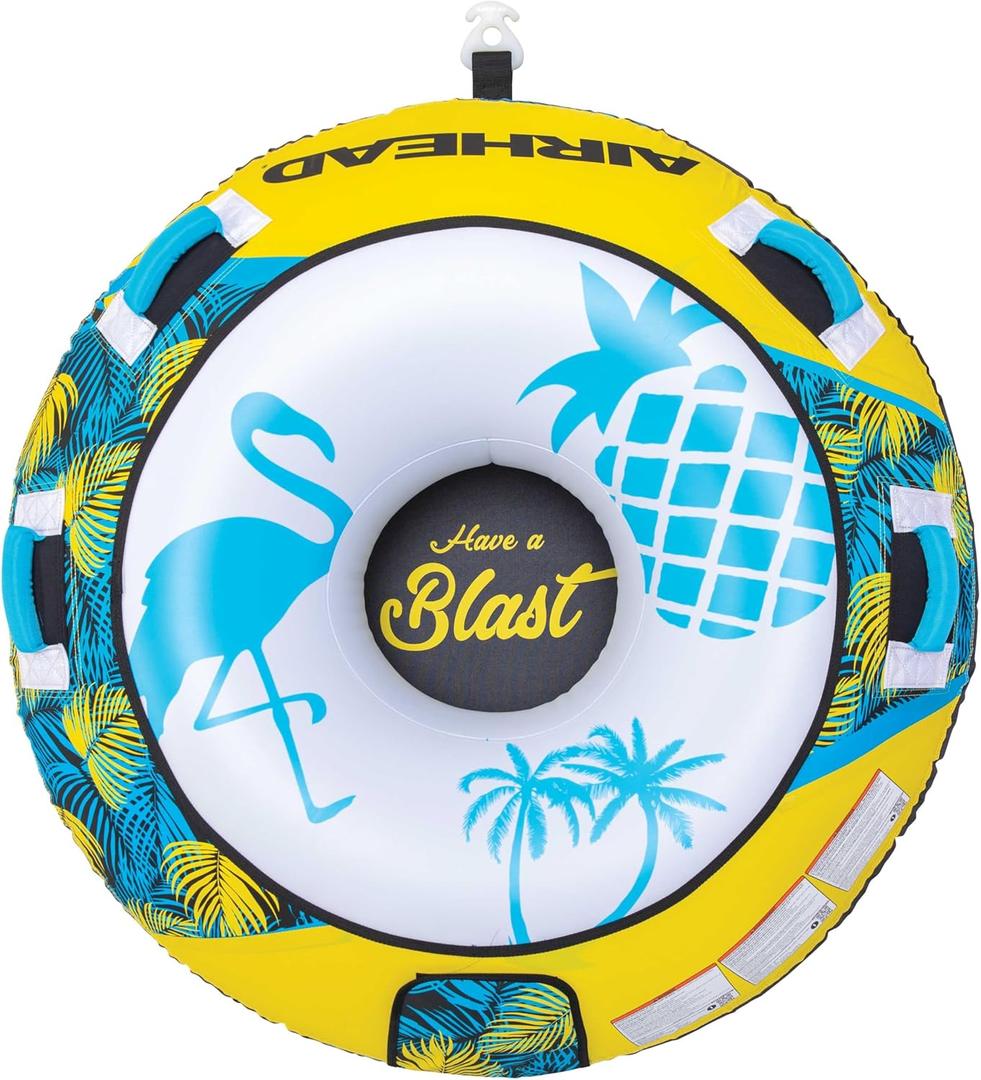 Airhead Blast, 3 Rider Towable Tube for Boating with Dual Tow Points