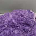 Purple Fuzzy Throw Blanket, 2 Way Reversible Ultra Soft Long Faux Fur Throws, Shaggy Cozy Fluffy Blankets for Couch Sofa Home Decor, 60x80